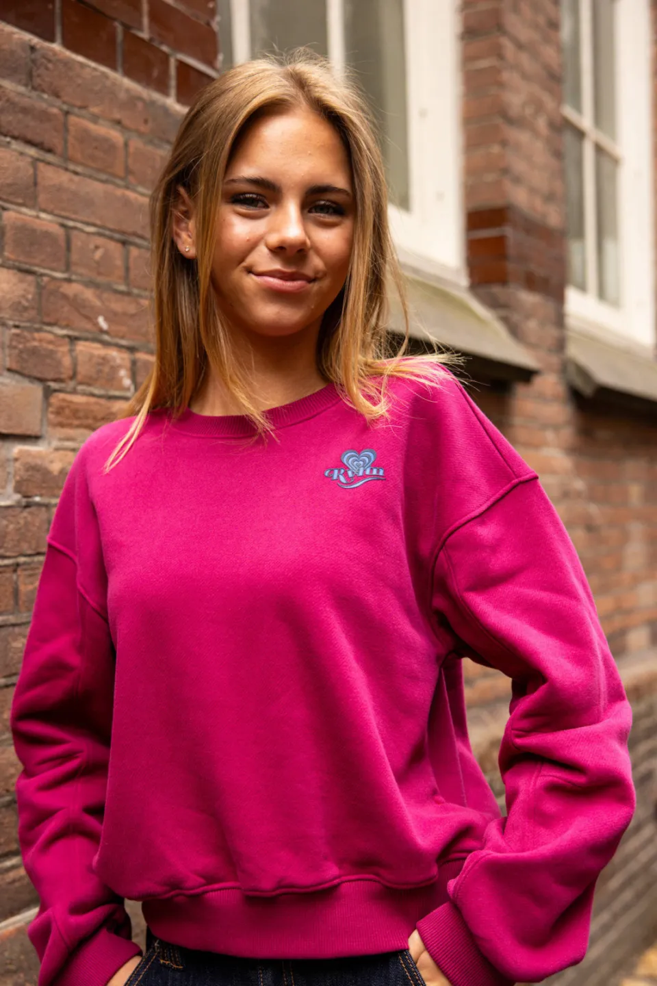 LOOXS 10sixteen rechtvallende sweater met backprint - donkerrood, foto 8