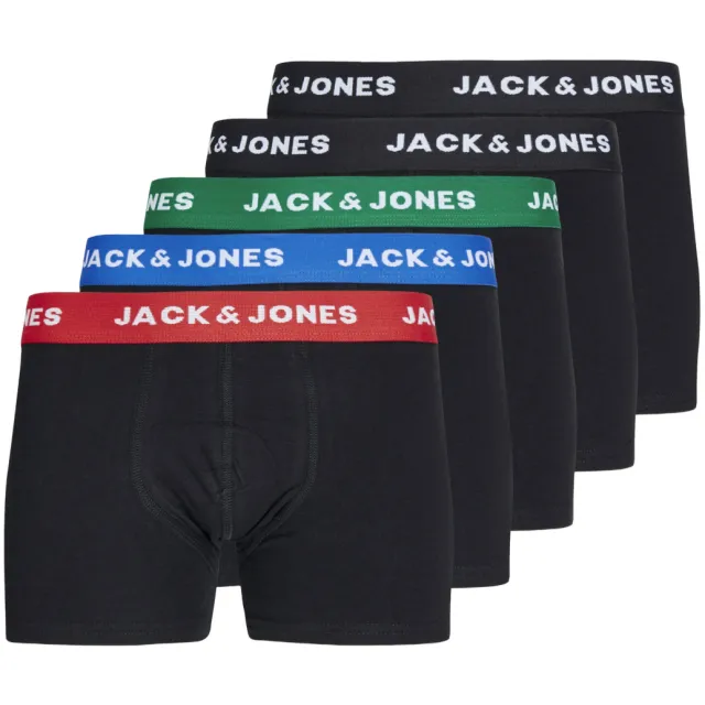 Jack & Jones boxershorts JACHUEY set van 5 zwart Electric Blue Lemonade-Black & Black & Black & Black