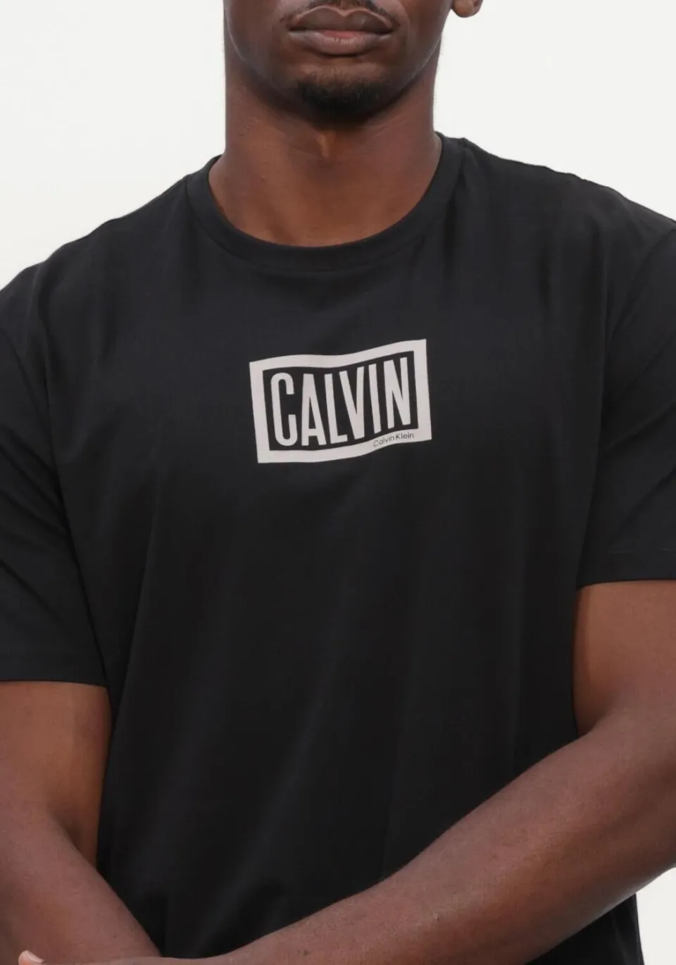 Calvin Klein Heren Polo's & T-shirts Ss 30s Eu Boxed Calvin Graphic Tee - Zwart, foto 4
