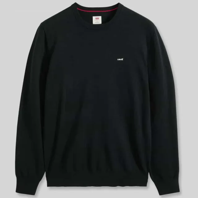 Levi's regular fit pullover van katoenmix met gestikt logo Zwart