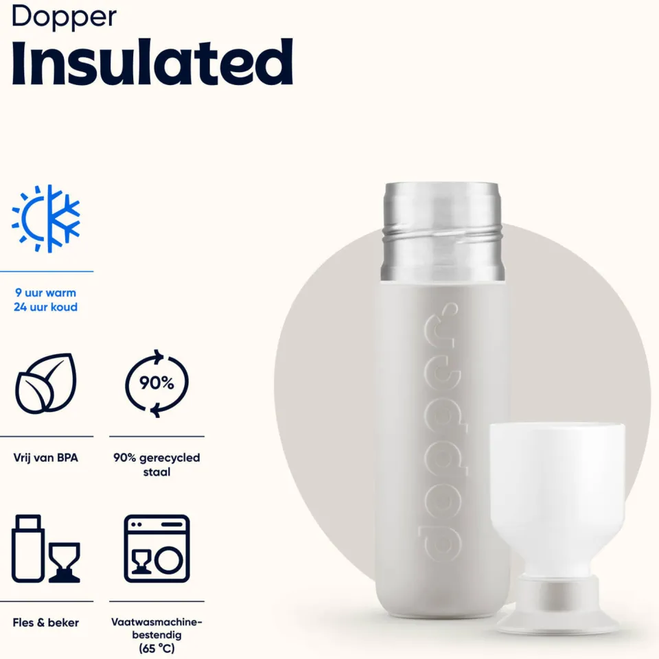 Dopper Insulated thermosfles Gentle Grey, foto 3