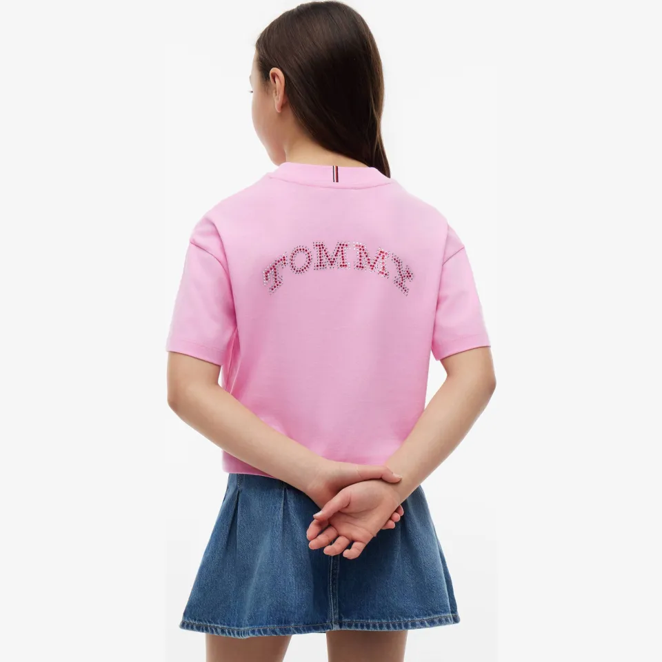 Tommy Hilfiger T-shirt met backprint roze meisjes, foto 4