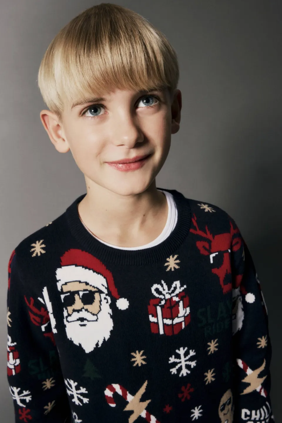 NAME IT KIDS kersttrui met print - donkerblauw, foto 5