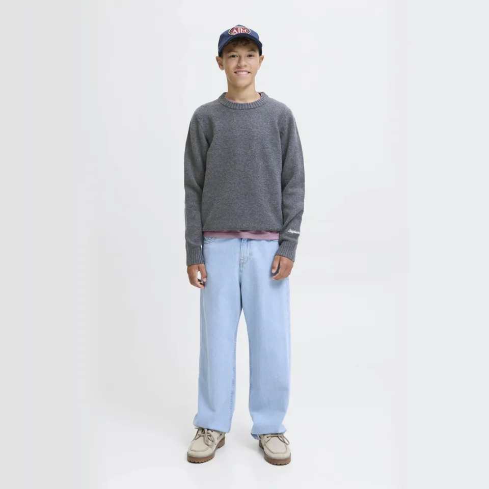 Jack & Jones JUNIOR pullover grijs melange gebreid, foto 3