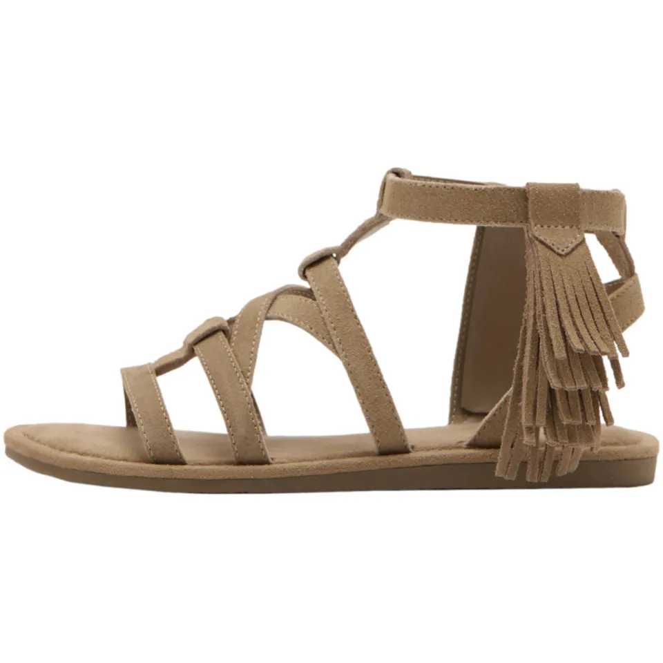 Mango Kids leren sandalen met franjes lichtbruin, foto 5