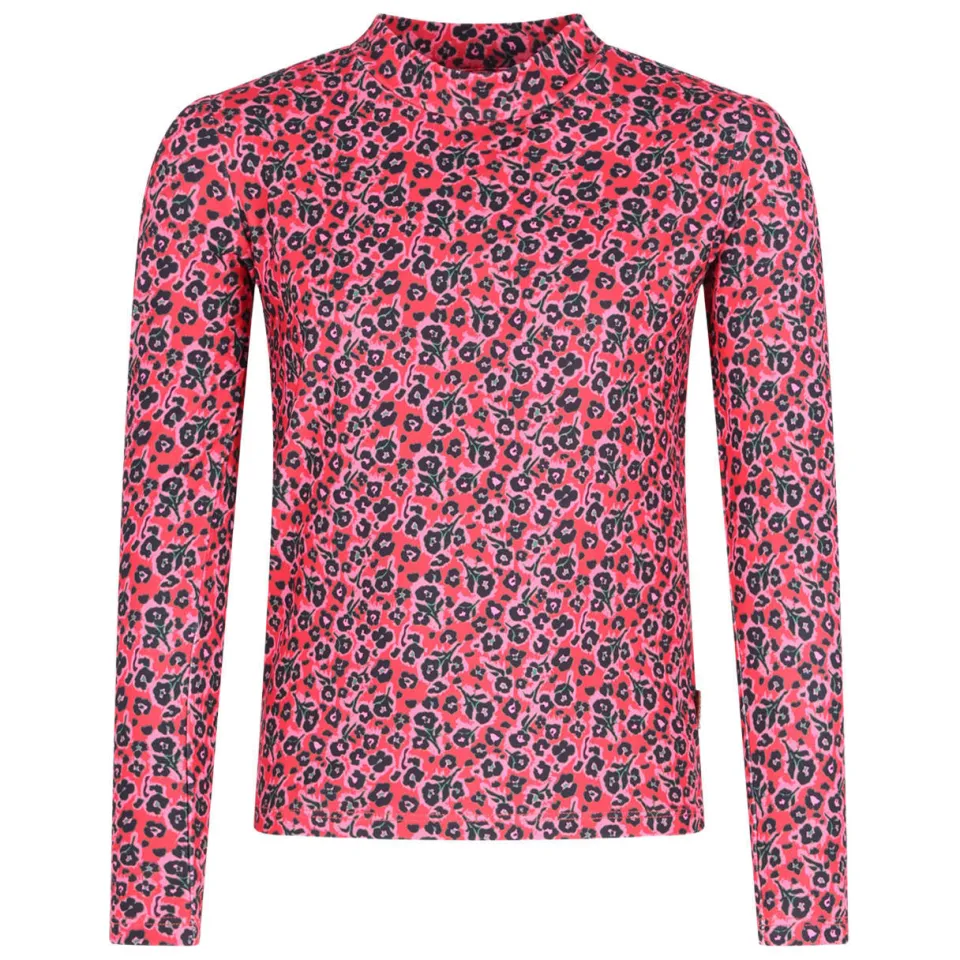 B.Nosy aansluitende gebloemde longsleeve roze donkergrijs, foto 2