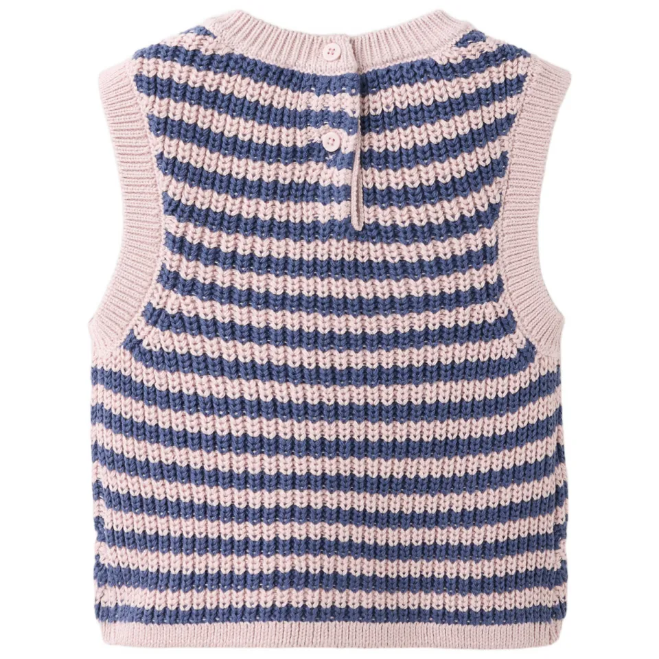 Mango Kids katoenen gestreepte spencer - roze/paars, foto 3