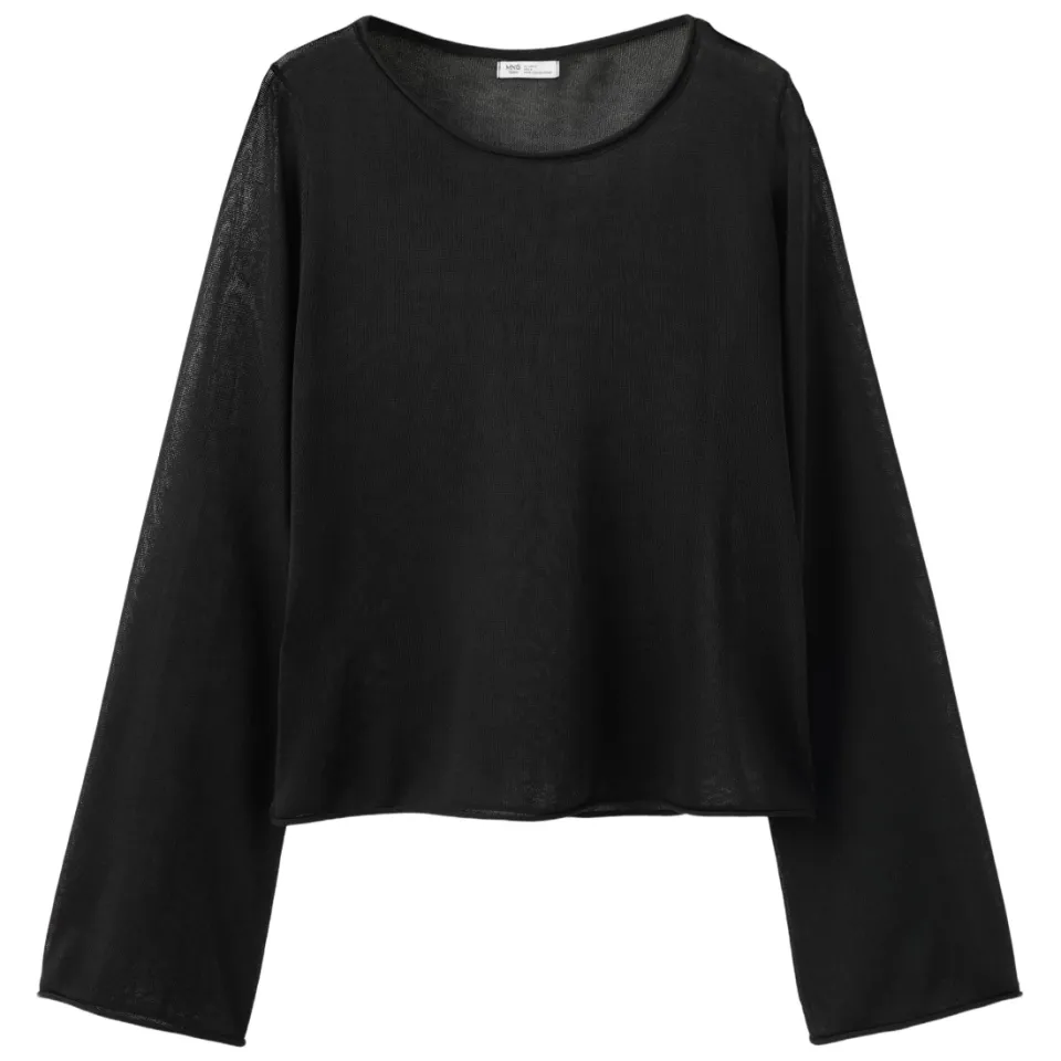 Mango TEEN gebreide top zwart, foto 2
