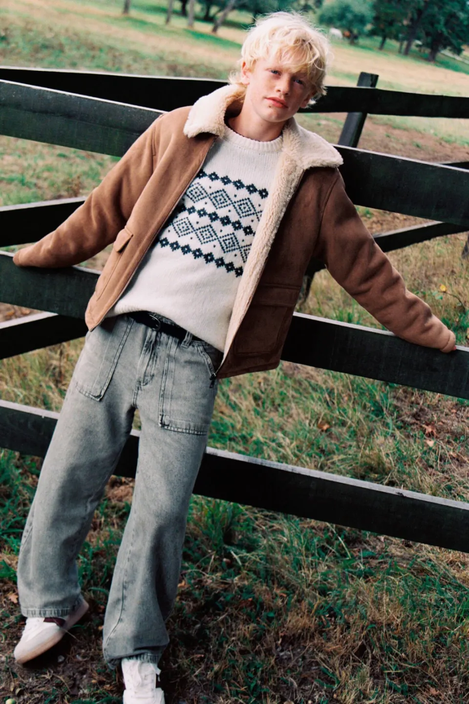 Mango Kids junior wide leg jeans - grijs, foto 4
