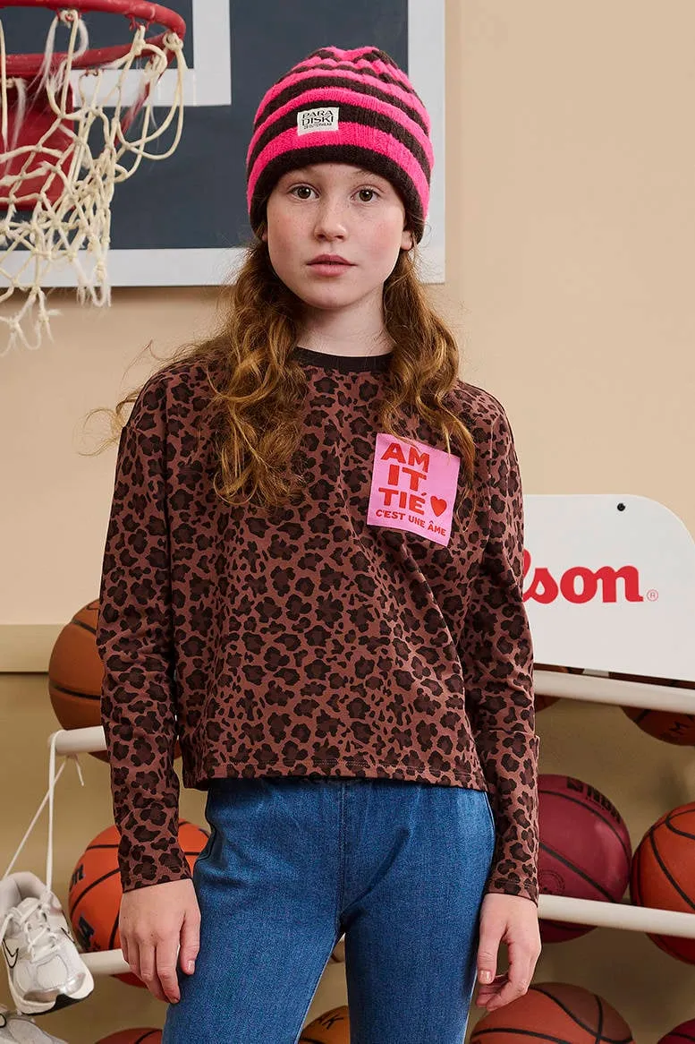 Z8 Doris longsleeve met panterprint bruin
