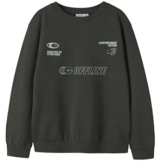 NAME IT KIDS sweater met backprint - antraciet Grijs Backprint