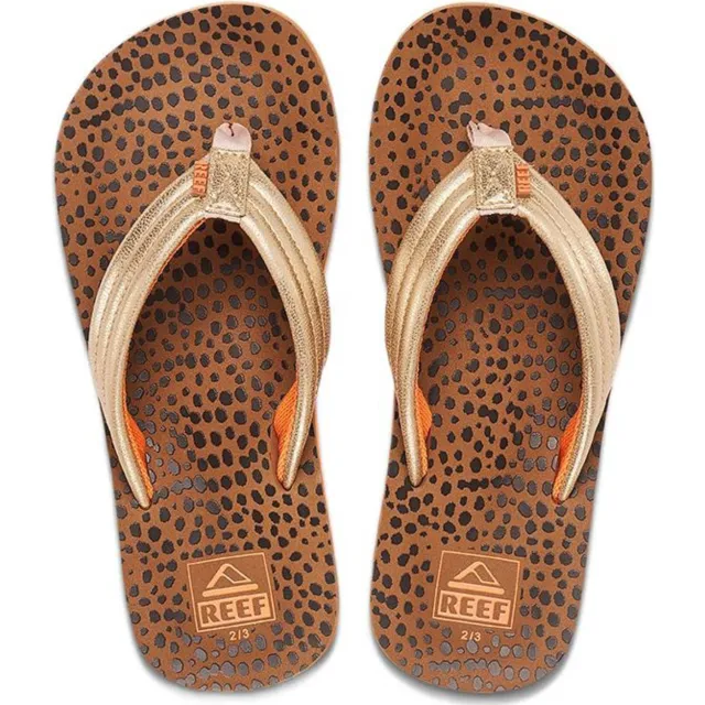 Reef Kids Ahi Wild teenslippers bruin/goud