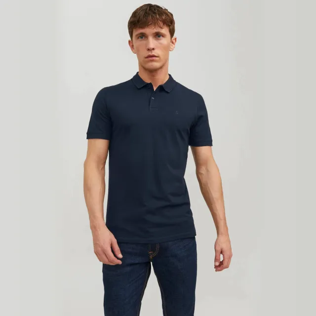 Jack & Jones ESSENTIALS slim polo donkerblauw navy blazer