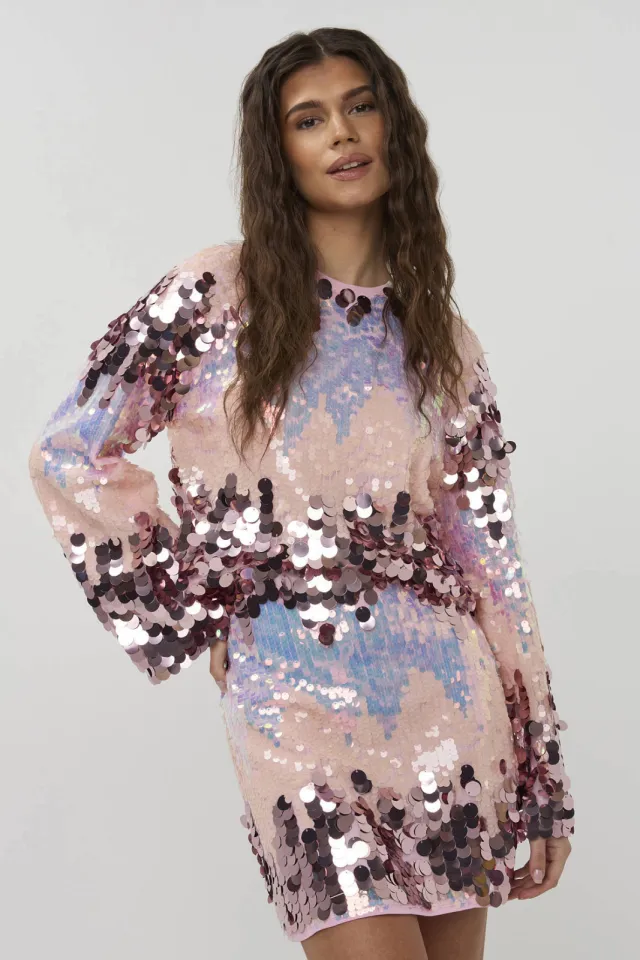 Studio AMAYA korte rok met pailletten roze Multi