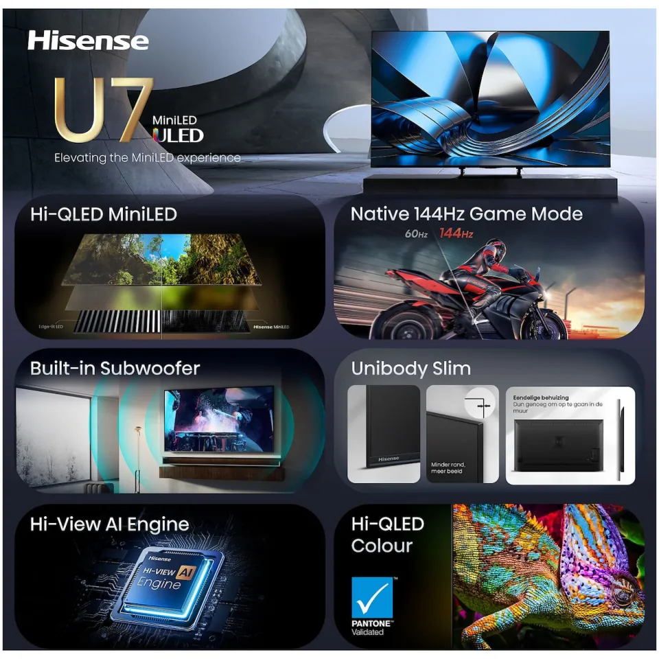 Hisense 50U79SE miniled-tv zwart, foto 4
