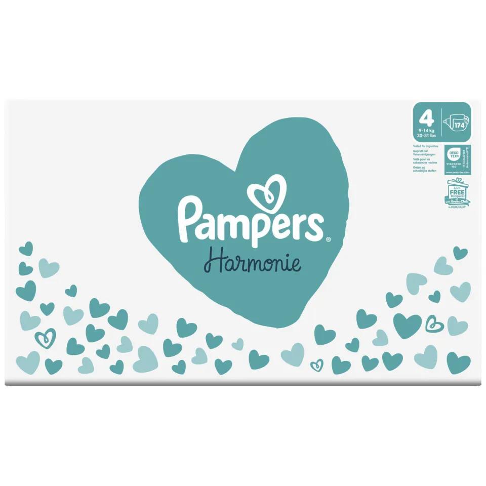 Pampers Harmonie Maat 4 maandbox - 174 luiers - 9kg-14kg, foto 4