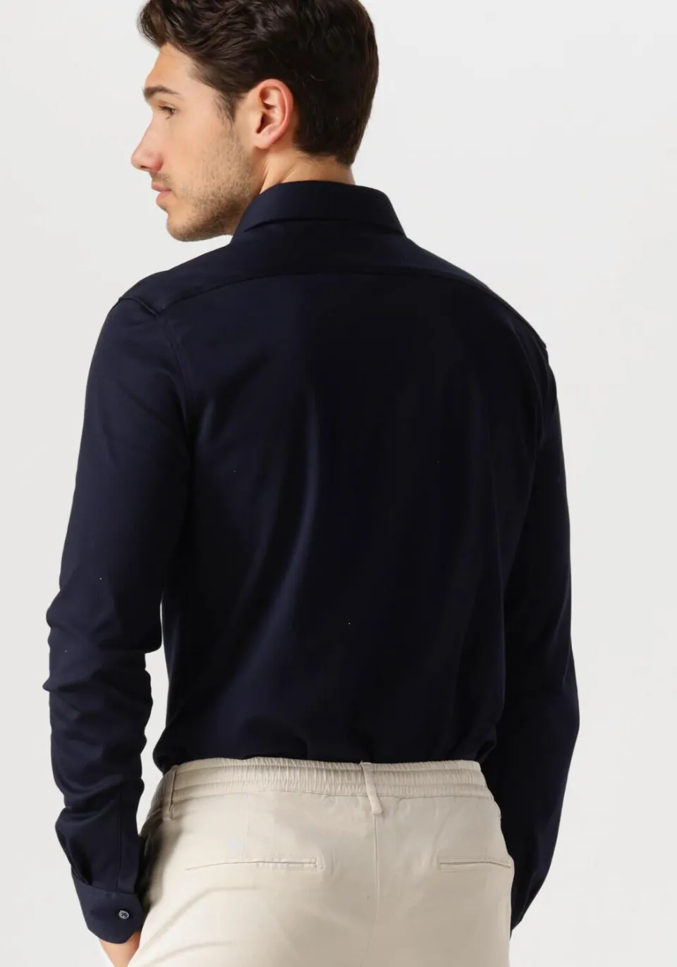 Desoto Luxury Slim Fit jersey overhemd donkerblauw, foto 3