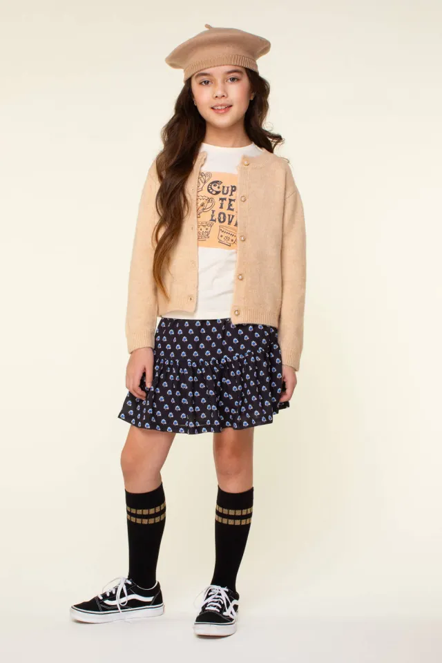 Moodstreet rok donkerblauw Zwart/blauw/wit