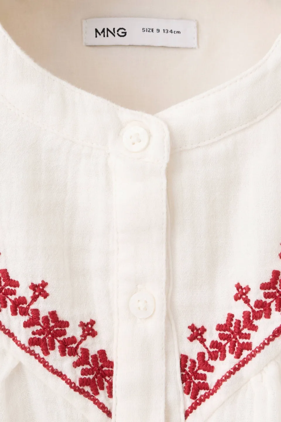 Mango Kids blouse met borduursels ecru, foto 6
