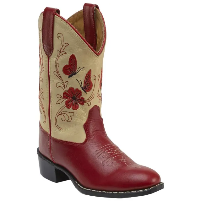 Bootstock western leren laarzen - rood/ecru