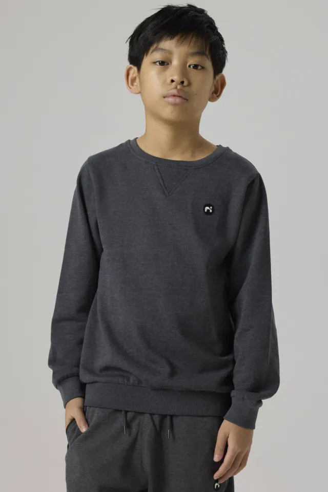 NAME IT KIDS sweater donkergrijs melange