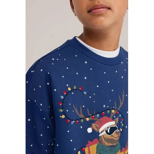 WE Fashion rechtvallende sweater met sterren - blauw, foto 4