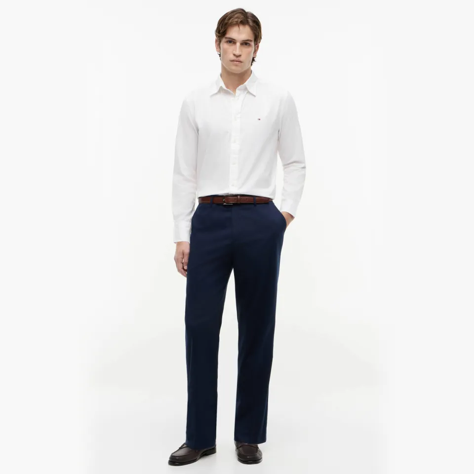 Tommy Hilfiger regular overhemd CORE FLEX POPLIN white wit