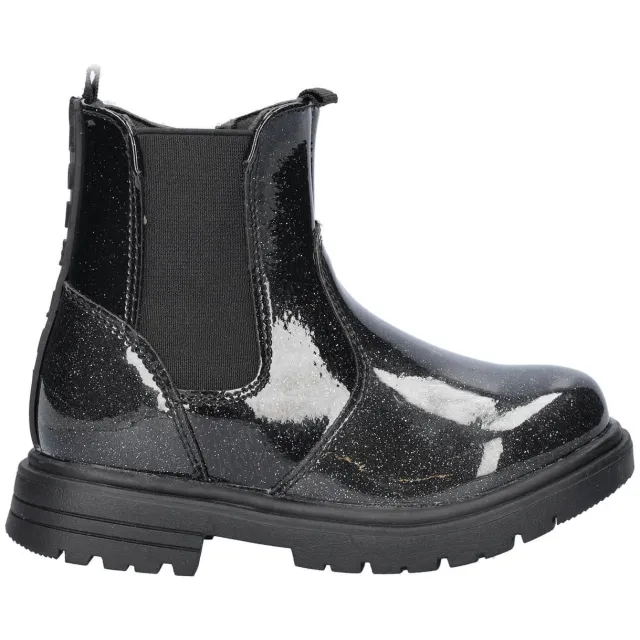 Nelson Kids lak chelsea boots met glitters zwart