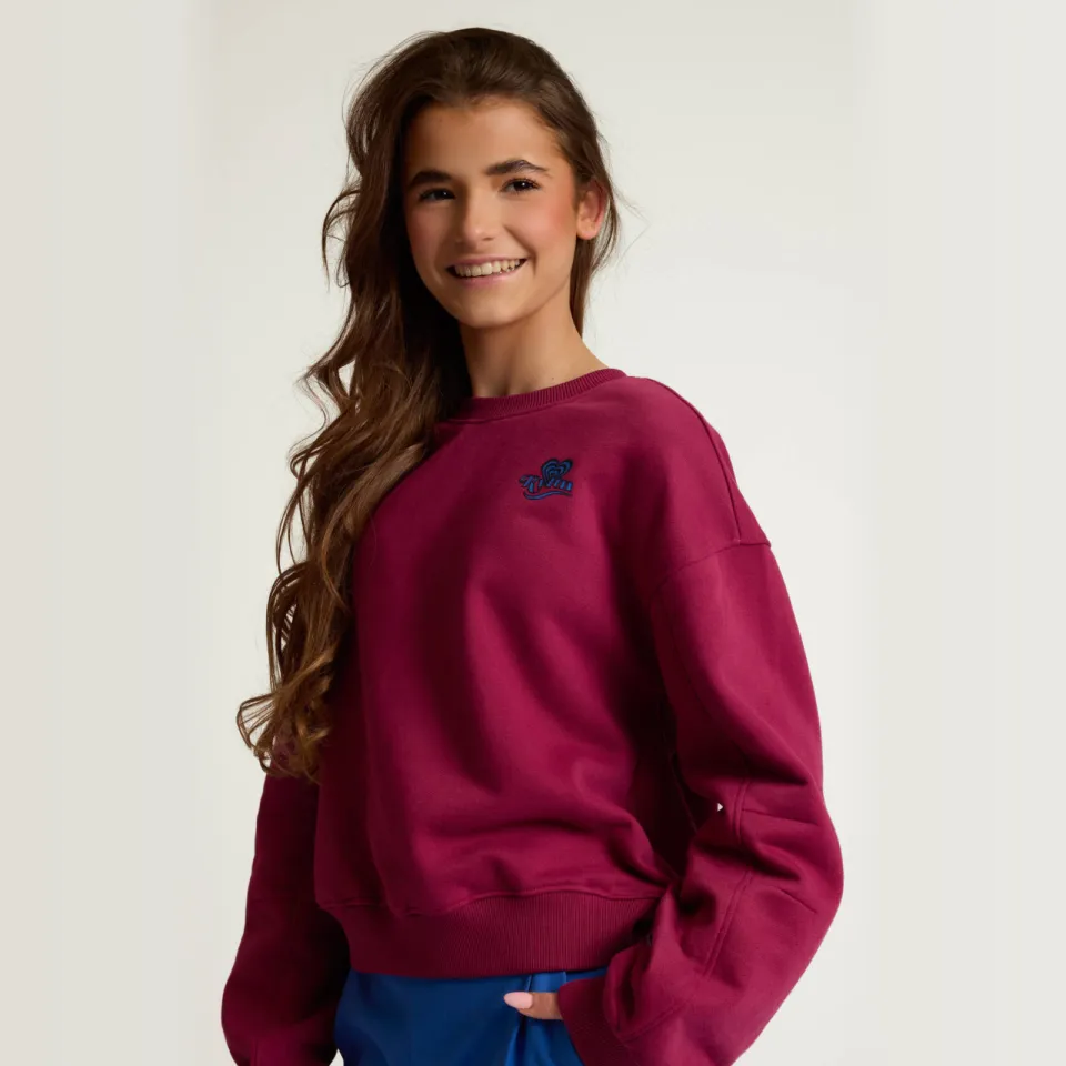 LOOXS 10sixteen rechtvallende sweater met backprint - donkerrood, foto 5
