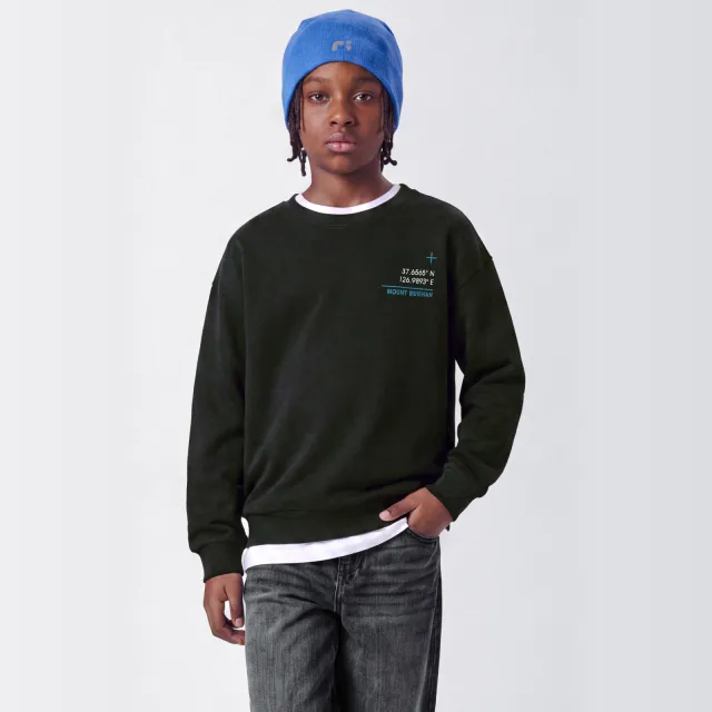 NAME IT KIDS sweater met backprint - zwart/blauw