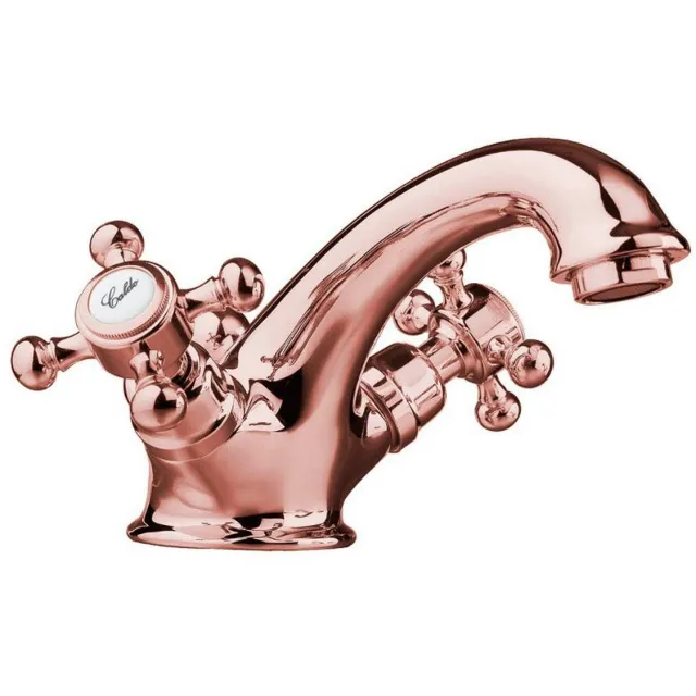Sapho Antea wastafelmengkraan 2-knop rose goud uitloop 6.5 cm rose gold