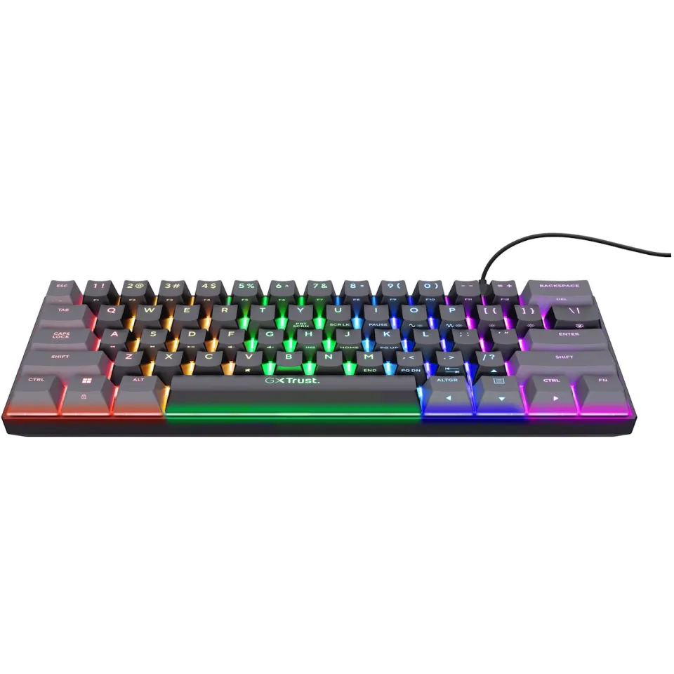 Trust GXT 867 Acira 60% mini mechanisch gaming toetsenbord zwart, foto 2