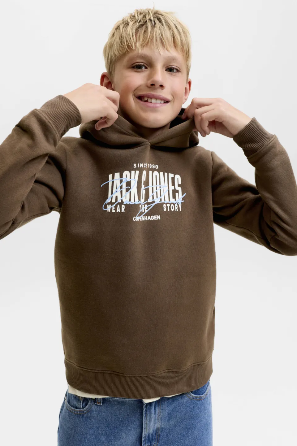 Jack & Jones JUNIOR hoodie met logo - bruin, foto 4