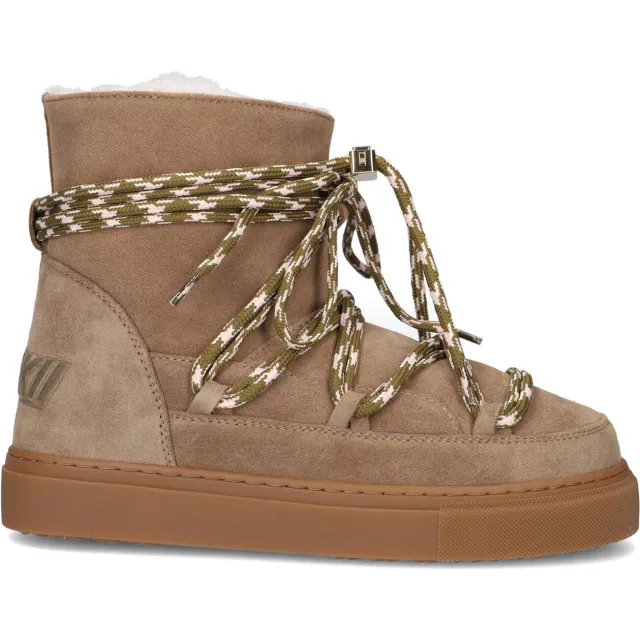 Inuikii Dames Laarzen Double Tie - Taupe Beige