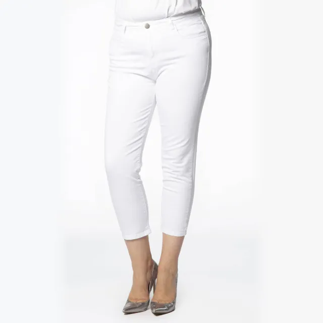 Yoek cropped high waist skinny jeans wit, foto 3