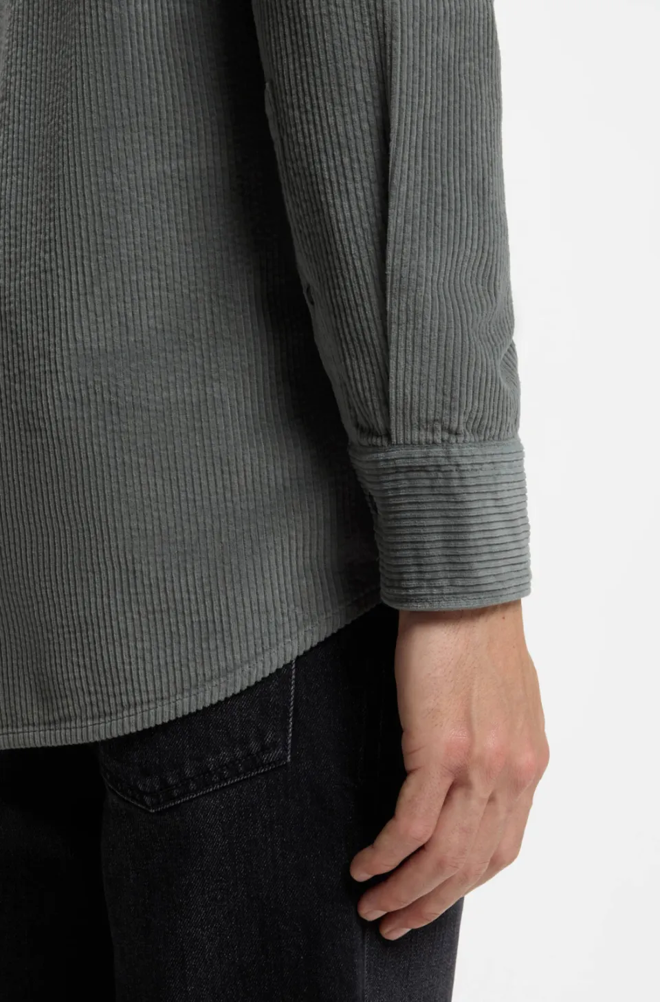 Boss regular fit corduroy overhemd - grijsgroen, foto 5