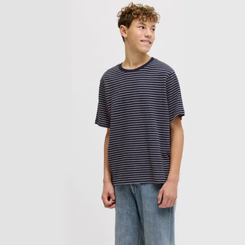 Jack & Jones gestreepte T-shirt donkerblauw donkerblauw/wit, foto 3