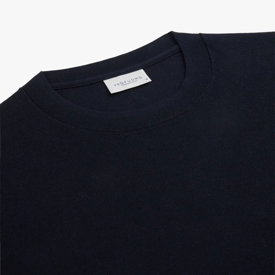 Profuomo zijden regular fit trui - donkerblauw, foto 2