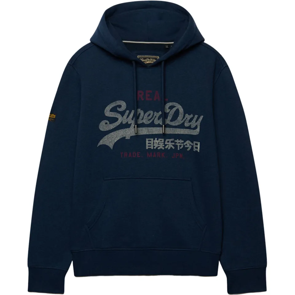 Superdry relaxed fit hoodie met logo - blauw, foto 3