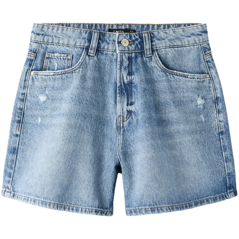 LMTD mom jeansshort lichtblauw light blue denim, foto 2