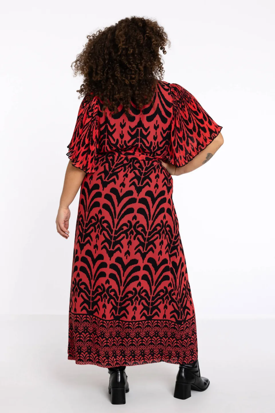 Yoek IKAT maxi-jurk rood/zwart, foto 4