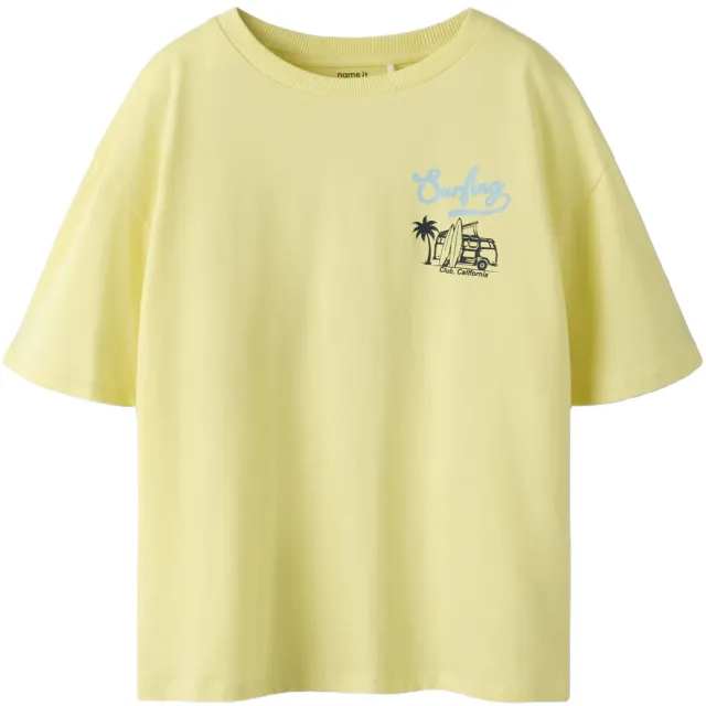 NAME IT KIDS T-shirt met print geel