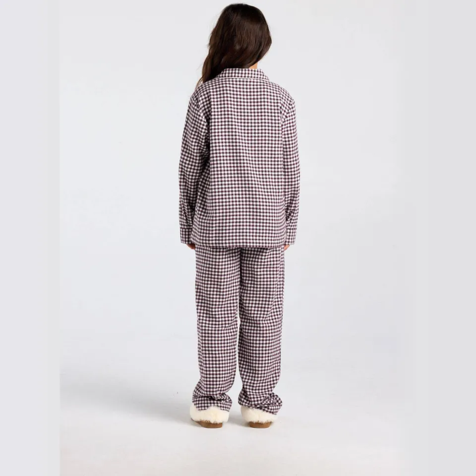 America Today geruite pyjamabroek - donkerrood/wit, foto 3