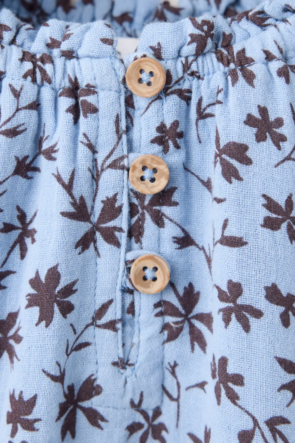 Mango Kids korte jurk met ruches en bloemenprint lichtblauw lichtblauw/bruin, foto 6