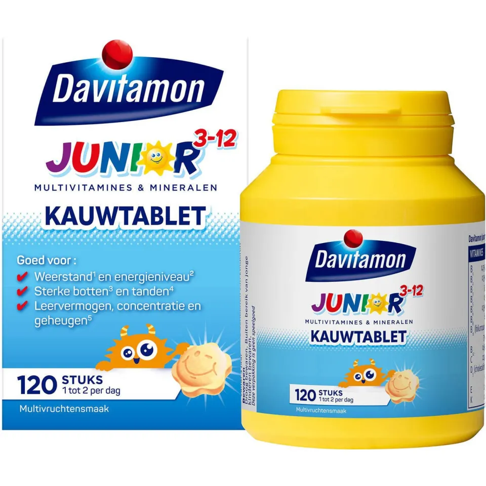 Davitamon Junior 3+ kauwtabletten multifruit - 120 stuks, foto 2