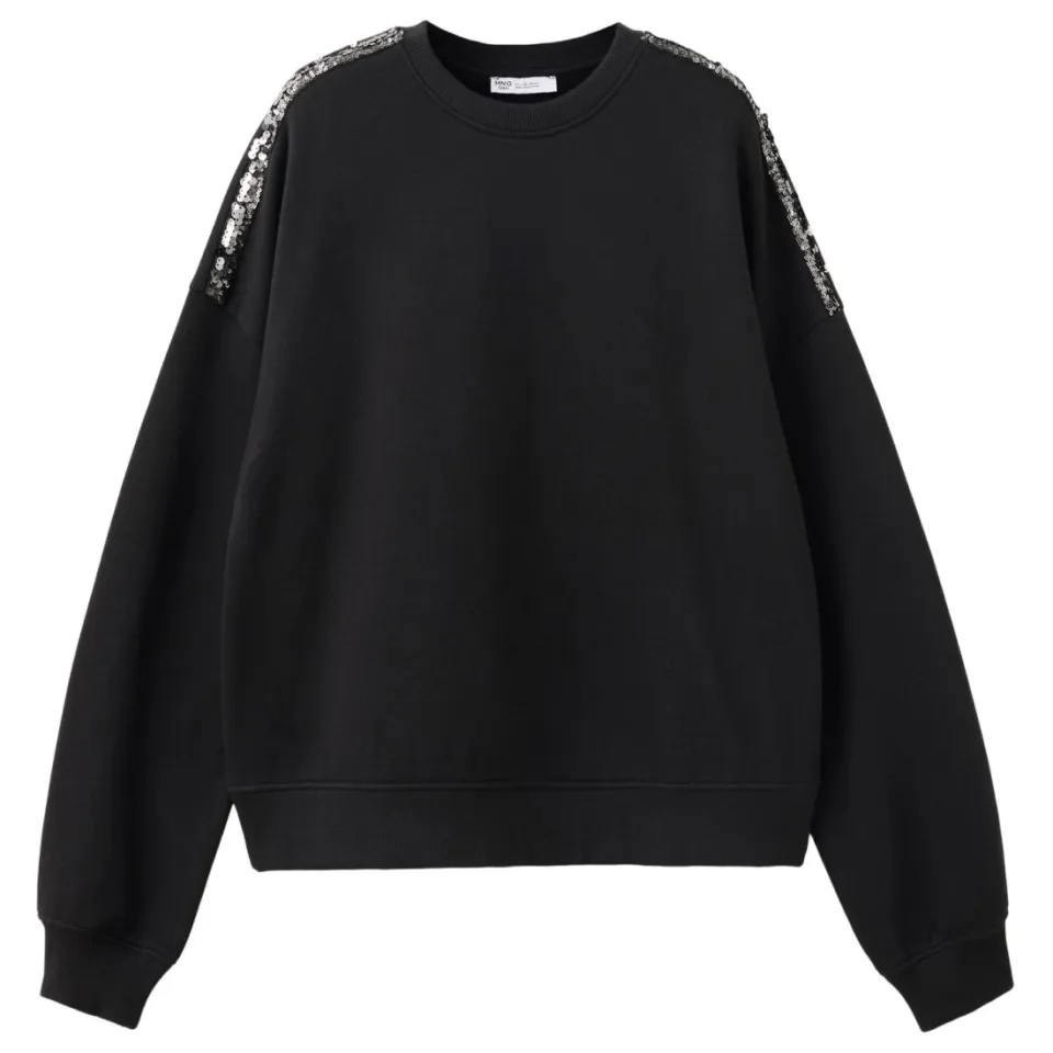 Mango TEEN sweater met glitters - zwart, foto 2