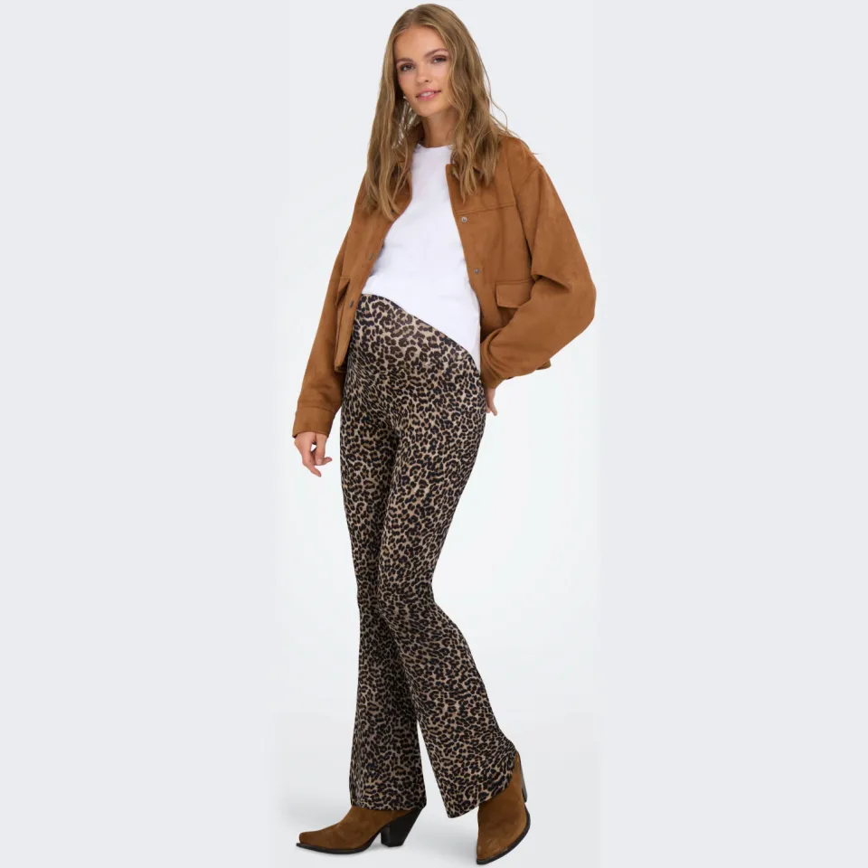 Only MATERNITY OLMLOVELY flared zwangerschapsbroek luipaardprint bruin/zwart, foto 3