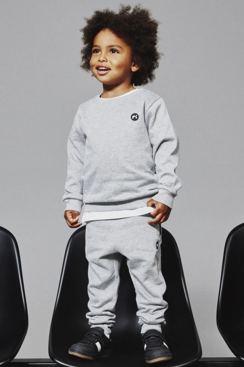 NAME IT MINI slim fit joggingbroek NMMVIMO grijs Grey Melange