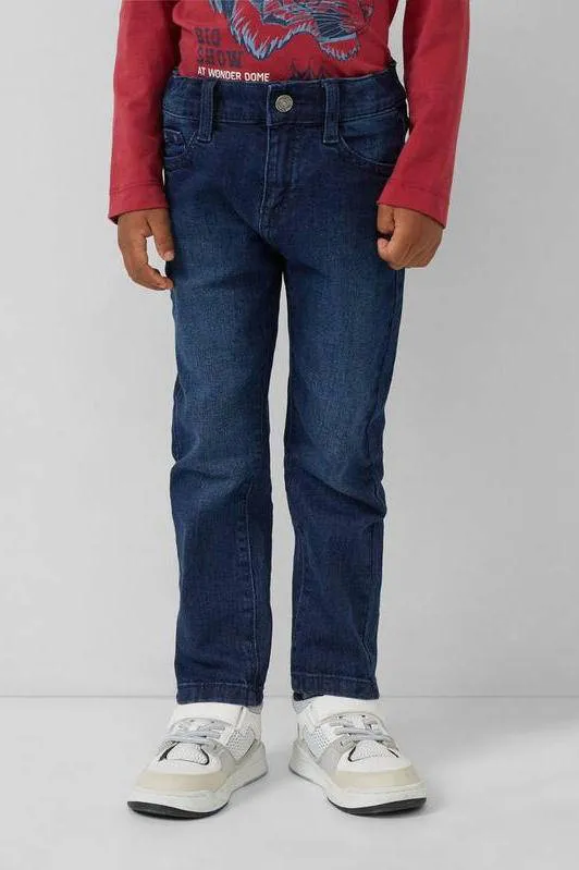 s.Oliver regular waist slim-fit jeans dark blue denim