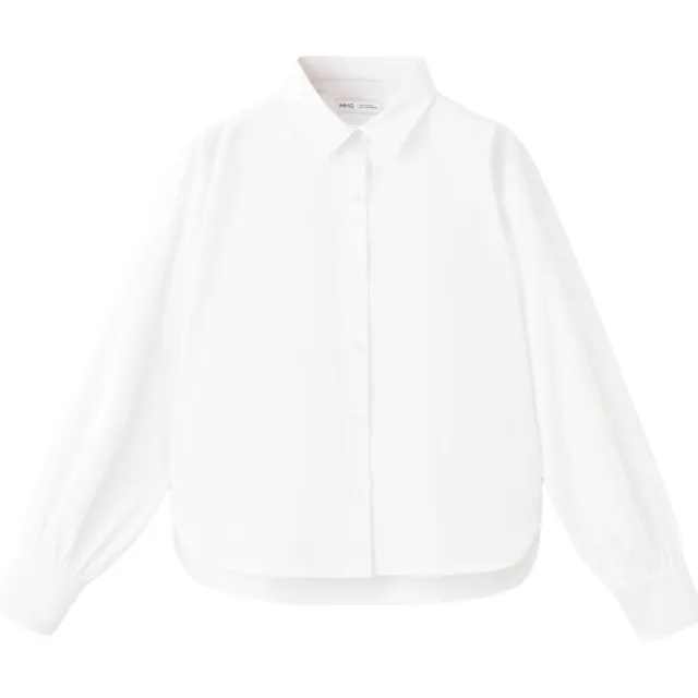 Mango Kids blouse met klassieke kraag wit, foto 2
